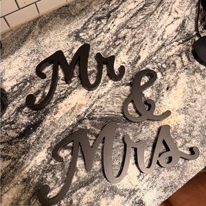 Black Mr & Mrs Sign Decor